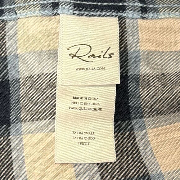 NWT Rails Brando Shirt Sky Navy Mixed Plaid XS Navy - Picture 13 of 15